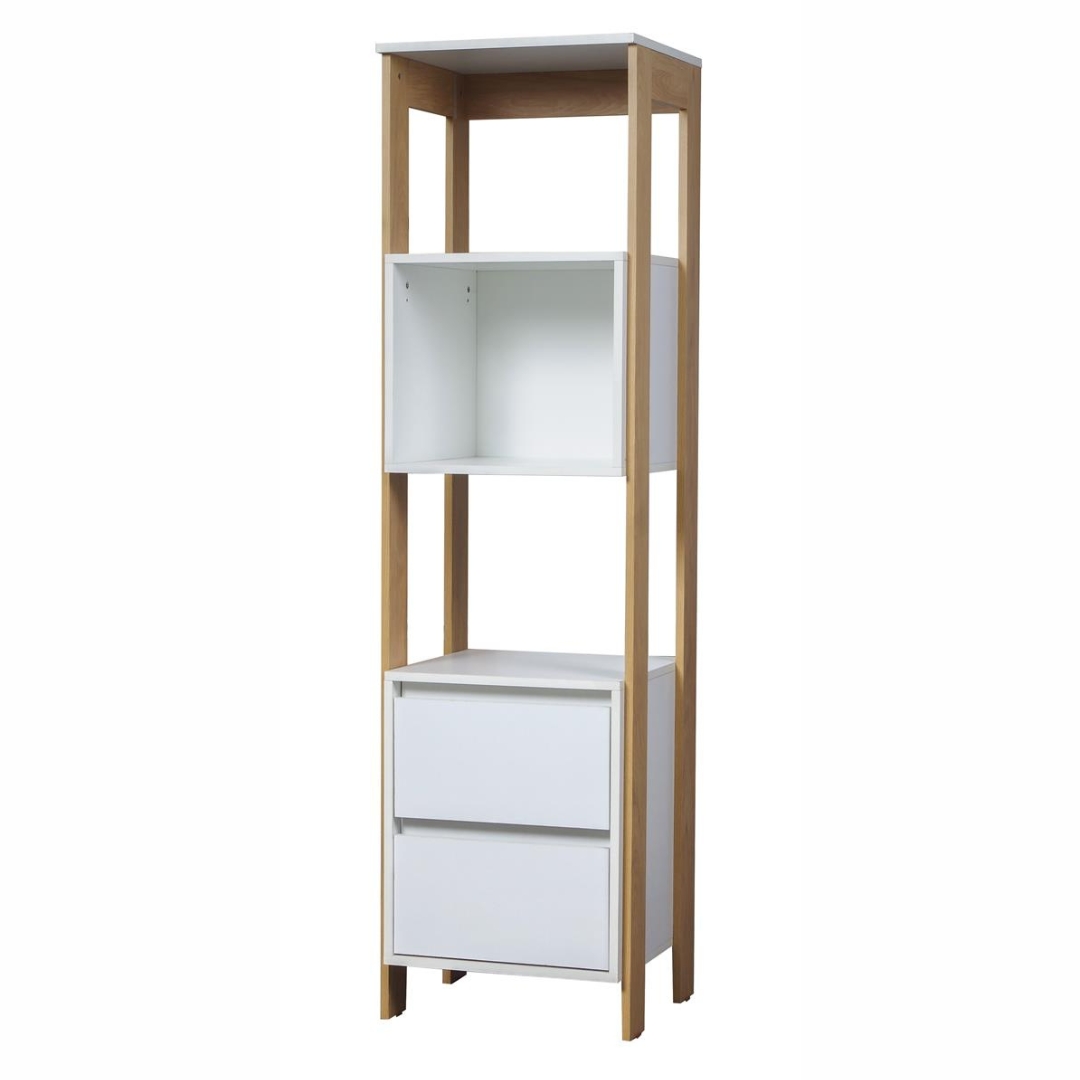 MODULO RICCHEZZE CALABRIA 2 cajones Hickory/bco